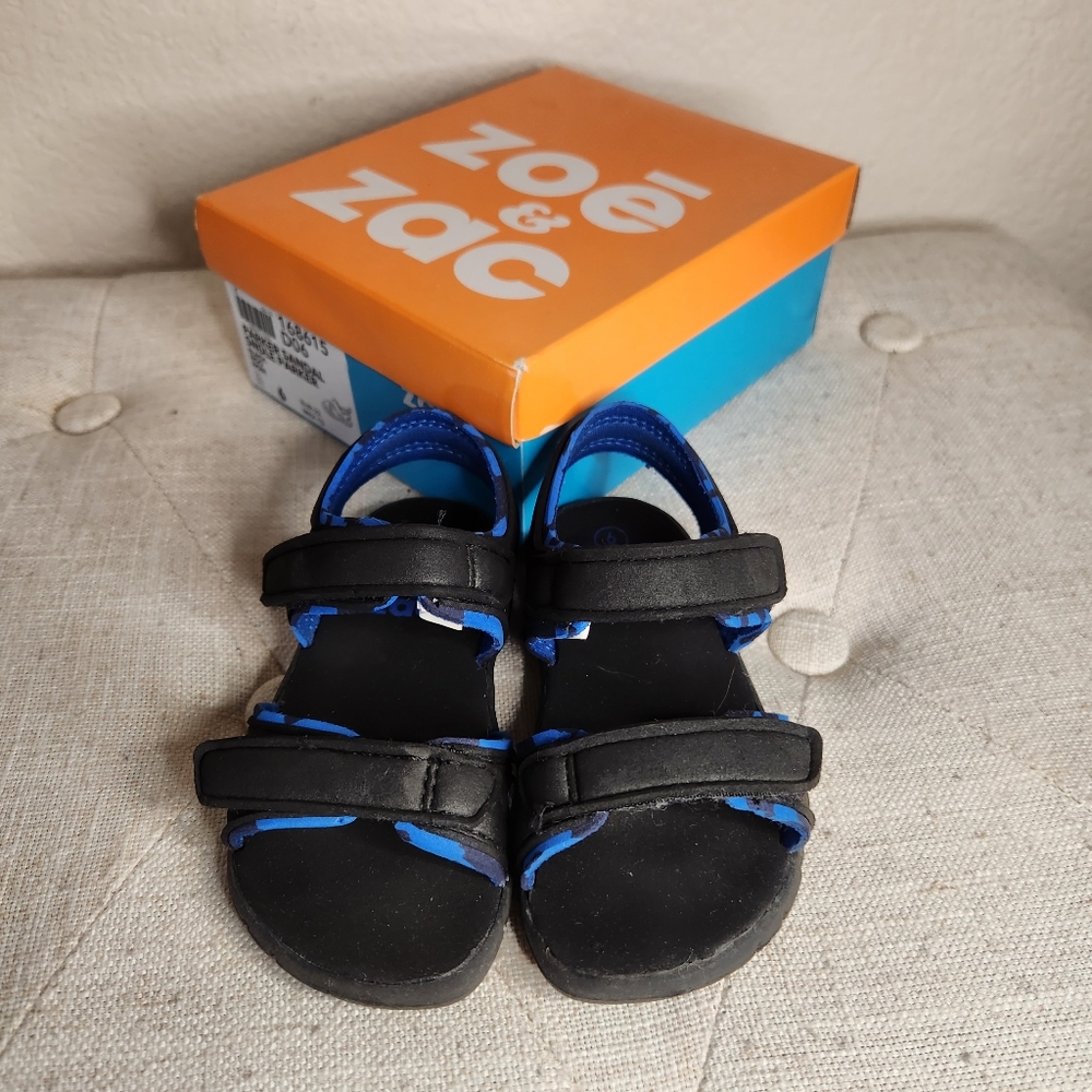 Zoe & Zac black and blue sandals